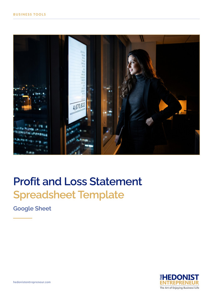 Profit and Loss Statement Spreadsheet Template cover